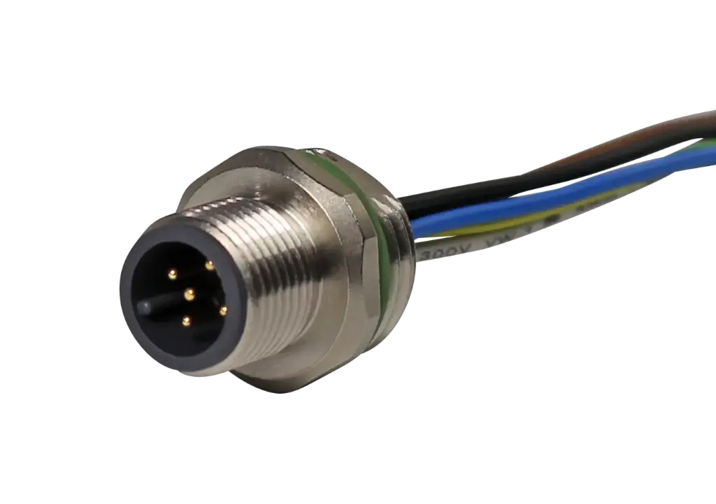 T1.Z114 Flange plug M12 5-pin A-coded, front panel mounting