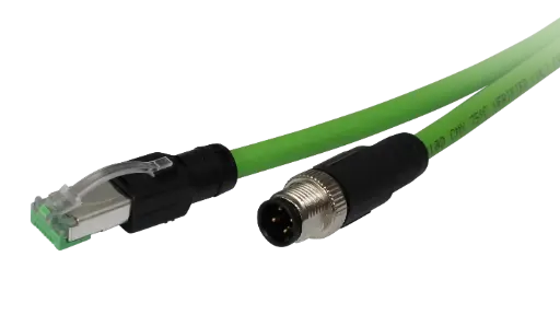 [100114] T1.Z102 RJ45 Stecker <-> M12 D-codiert 4-polig Stecker