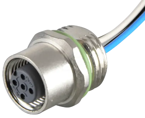 [100127] T1.Z113 Flange coupling M12 5-pin A-coded, front panel mounting