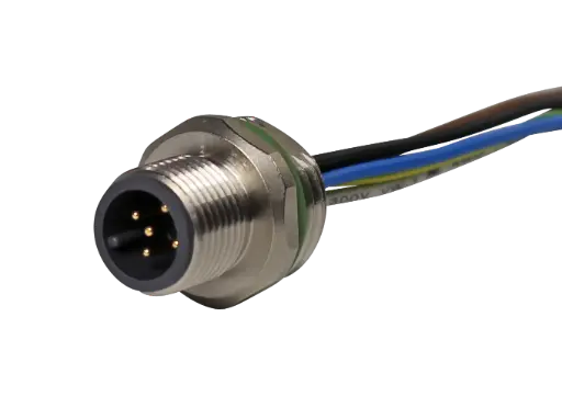 [100128] T1.Z114 Flange plug M12 5-pin A-coded, front panel mounting